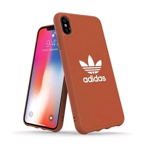 Adidas Apple iPHONE XS Max Adicolor Custodia in Tpu e Poliuretano Arancione con Logo Bianco