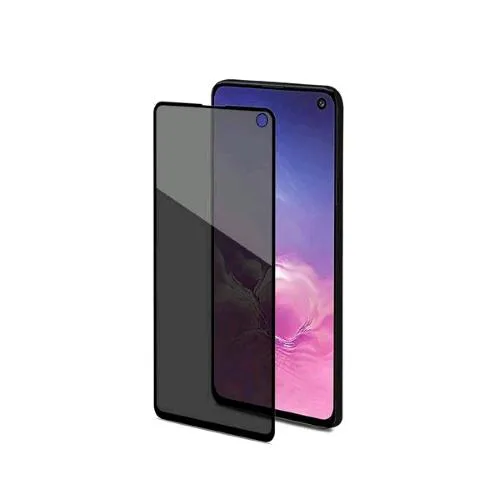 Celly Samsung Galaxy S10E Privacy Full Glass Proteggi Schermo in Vetro Temperato con Filtro Privacy Nero Trasparente