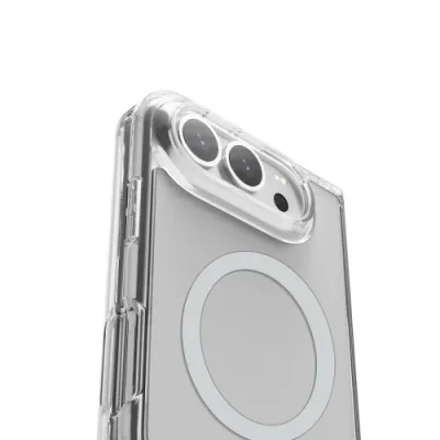 Celly Apple iPHONE Duo Cover Morbida in Tpu Trasparente Magsafe Anello Magnetico Silver