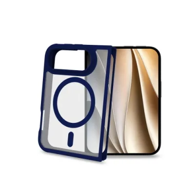 Celly Apple iPHONE Duo Cover Morbida Trasparente con Bordi Effetto Opaco Magsafe