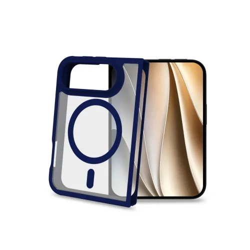 Celly Apple iPHONE Duo Cover Morbida Trasparente con Bordi Effetto Opaco Magsafe