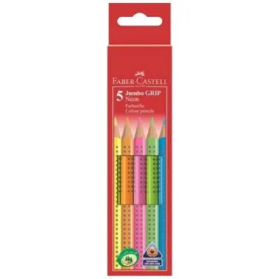 Faber Castell Faber-Castell Matite Colorate Jumbo Grip Neon Colori Assortiti 5 pz
