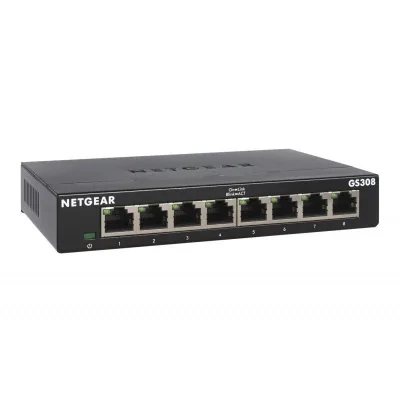 Netgear GS308-300PES 8 Porte Switch di Rete Non Gestito L2 Gigabit Ethernet (10/100/1000) Nero