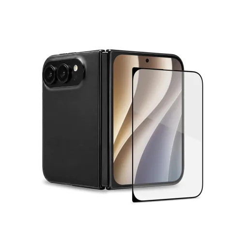 Celestron Celly Apple iPHONE Duo Proteggi Schermo Esterno in Vetro Temperato 9H Trasparente con Bordo Colorato Nero