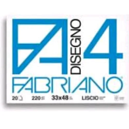 Fabriano Album da Disegno F4 4 Angoli 480X330 mm 20 Fogli Lisci 220 g Bianco