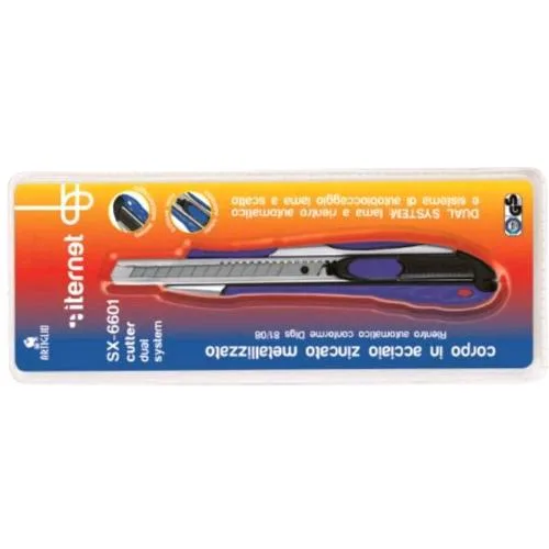 Artiglio Cutter Dual SX6601 con Lama Rientro Automatico 9 mm Blu
