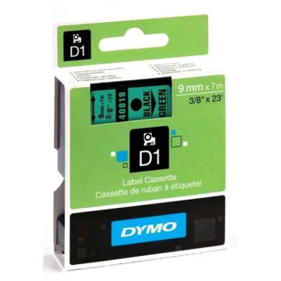 Dymo D1 Nastro 7MTX9MM Colore Verdde Stampa Nero