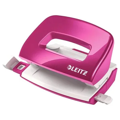 Leitz Nexxt Perforatore 2 Fori in Metallo Capacita' Foratura 10 Fogli Fori 8 mm Col. Fucsia Metallizato