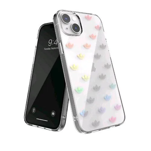 Adidas Clear Apple iPHONE 14 Plus Cover in Tpu con Stampa Dall'inconfondibile Look Anni '70 Trasparente