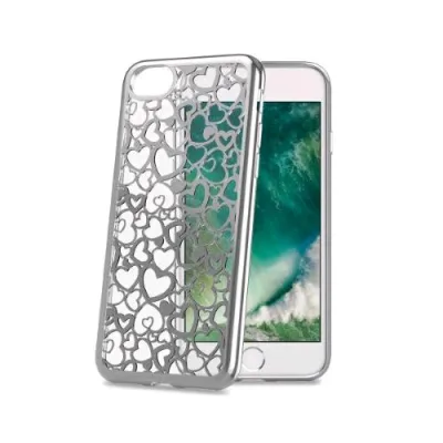 Celly Apple iPHONE Se 2020/8/7 Cover in Tpu Trasparente Disegno Heart