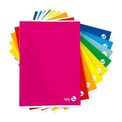 Be More Color Basic Quaderno Punto Metallico 80g 210X297 mm A4 40 Fogli a Righe 2C Colori Assortiti Conf 10 Pz.