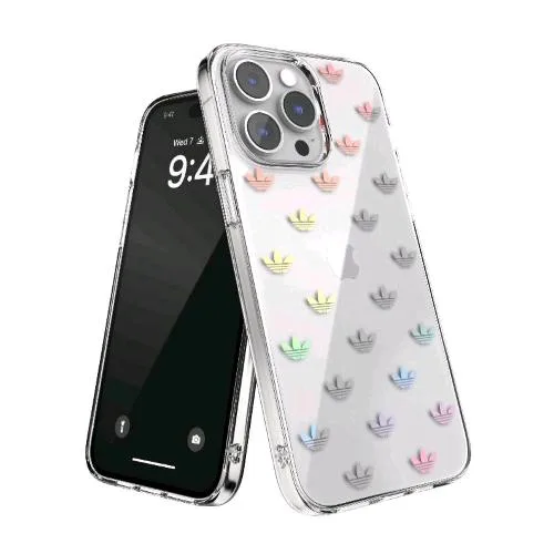 Adidas Clear Apple iPHONE 14 Pro Max Cover in Tpu con Stampa Dall'inconfondibile Look Anni '70 Trasparente