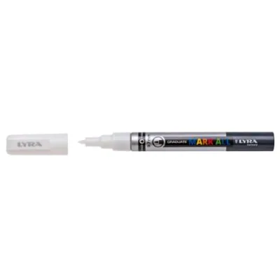 LYRA Graduate Mark All Marcatore a Tepera Punta Conica 0.7 mm Bianco Conf 6 Pz.