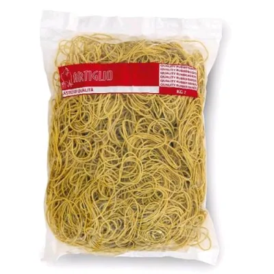 Artiglio Elastici in Gomma Busta 1 kg 120X2 mm Giallo