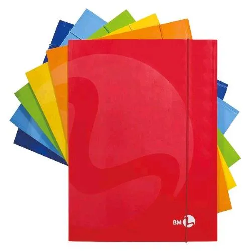 Be More Color Cartellina 3 Lembi in Cartoncino Plastificato 255X350 mm A4 con Elastico Colori Assortiti Conf 10 Pz.
