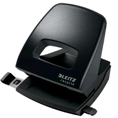 Leitz Recycle Perforatore a 2 Fori in Metallo e Plastica Foro 5.5 mm Capacita' 30 Fogli Nero