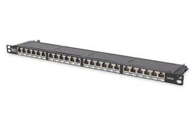 PATCH PANEL 24 PORTE SCHERMATO CAT.6 8 POLI RACK 19 BK 0,5 UNIT?