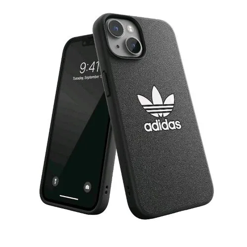 Adidas Iconic Apple iPHONE 14 Cover in Tpu con il Classico Logo del Trifoglio a Contrasto Black