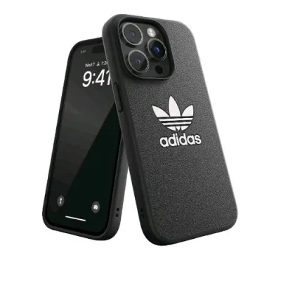 Adidas Iconic Apple iPHONE 14 Pro Cover in Tpu con il Classico Logo del Trifoglio a Contrasto Black