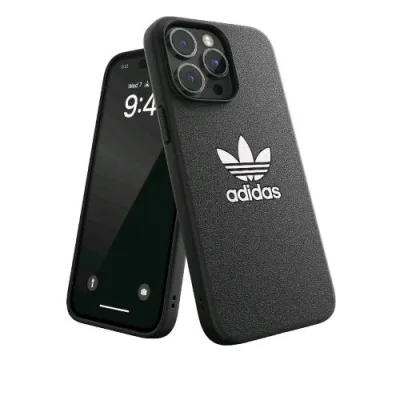 Adidas Iconic Apple iPHONE 14 Pro Max Cover in Tpu con il Classico Logo del Trifoglio a Contrasto Black