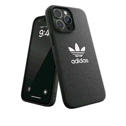Adidas Iconic Apple iPHONE 14 Pro Max Cover in Tpu con il Classico Logo del Trifoglio a Contrasto Black