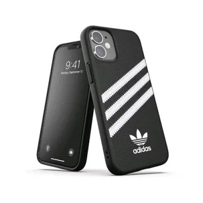 Adidas Samba Apple iPHONE 12 Mini Custodia in Tpu e Poliuretano Similpellle Nero/Bianco