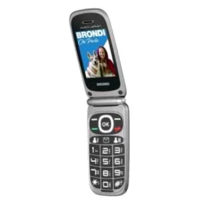 Brondi Amico Leale+ Dual SIM Telefono per Anziani a Conchiglia Italia Black Metal