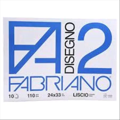 Fabriano F2 Album CM 24X33 110 g 10 Fogli Liscio Punto Metallico Colore Bianco