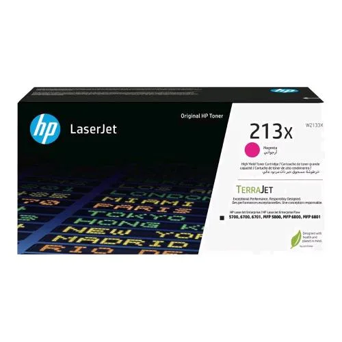 HP 213X Toner Magenta Alta Resa per Color Laserjet 5700, 5800, 6700, 6701, 6800, 6801, X55745, X58045, X654, X677 6.000 Pagine