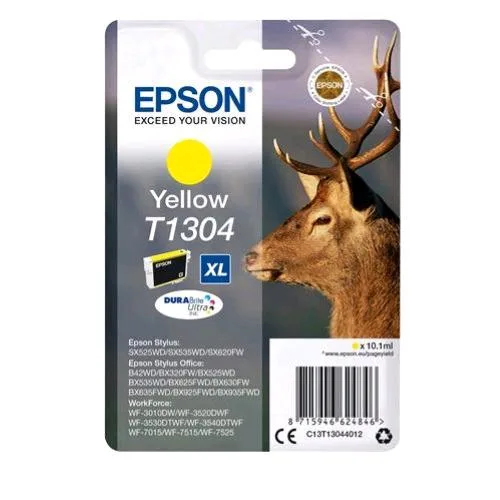 Epson T1304XL CARTUCCIA INK GIALLO 10.1 ML BLISTER CON ALLARME PER Stylus Office BX535, BX630, BX635, BX935; WorkForce WF-3520, 3530, 3540