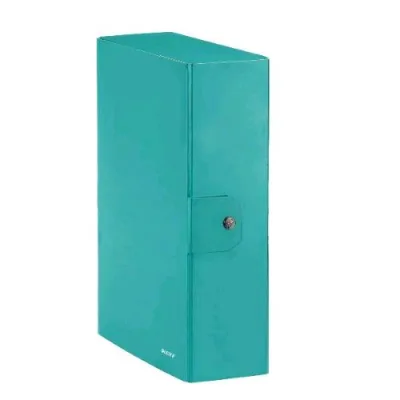 Leitz Wow Cartella Progetto in Cartoncino Plastificato 25X35X10 cm con Bottone Acqua Marina