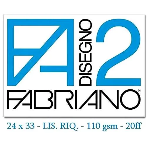 Fabriano F2 Album CM 24X33 110 g 20 Fogli Lisci Riquadrati Colore Bianco