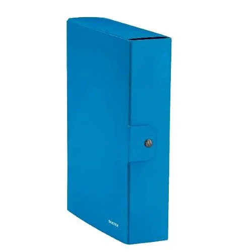 Leitz Wow Cartella Progetto in Cartoncino Plastificato 25X35X10 cm con Bottone Azzurro