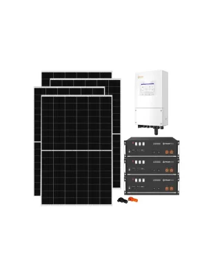 Kit fotovoltaico monofase 5460W inverter 5kW Solis batteria al litio 14.4kWh Pylontech US5000
