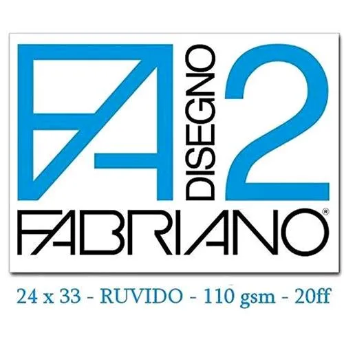 Fabriano F2 Album CM 24X33 110 g 20 Fogli Ruvidi 4 Angoli Colore Bianco