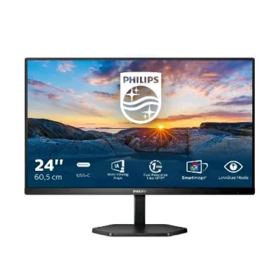 Philips 24E1N3300A/00 23.8" LED IPS Full HD 16:9 75Hz 4MS Hub USB HDMI USB-C 65W Altoparlanti Incorporati Nero