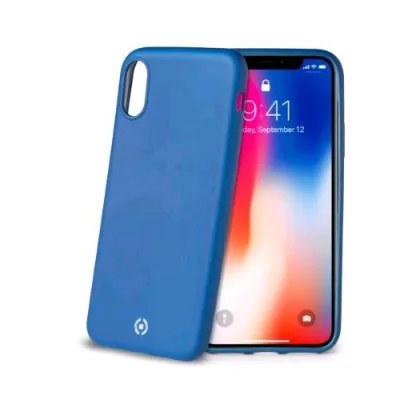 Celly Apple iPHONE x/XS Cover in Tpu Effetto Opaco Blu