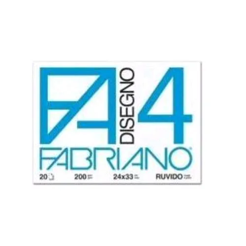 Fabriano F4 Album da Disegno 4 Angoli CM 24X33 200 g Ruvido 20 Fogli Colore Bianco