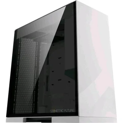 Geometric Future M8 Lohan Case Mid Tower Vetro Temperato Mini Itx/Matx/ATX/Ssi-Eeb Bianco