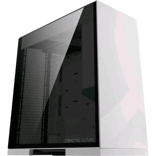 Geometric Future M8 Lohan Case Mid Tower Vetro Temperato Mini Itx/Matx/ATX/Ssi-Eeb Bianco
