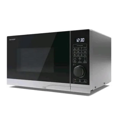 Sharp YC-PC254AE-S Forno a Microonde Combinato Grill 1200W Convezione 2050W 25l Controllo Digitale 10 Livelli di Potenza Nero Argento
