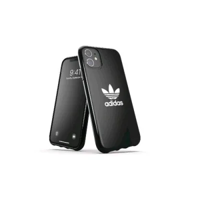 Adidas Snap Apple iPHONE 12 Mini Custodia in Tpu con Logo a Trifoglio Nero Bianco