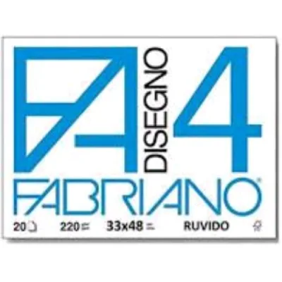 Fabriano F4 Album da Disegno 4 Angoli 33X48 cm 200 g Ruvido 20 Fogli Bianco