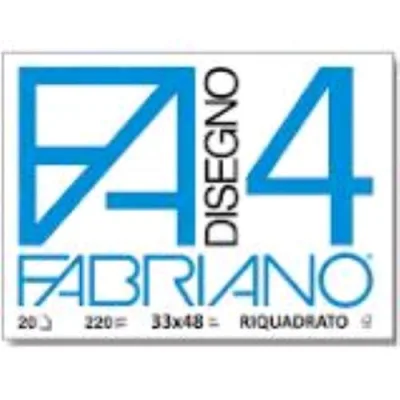 Fabriano F4 Album da Disegno 4 Angoli Liscio Riquadrato 33X48 cm 20 Fogli