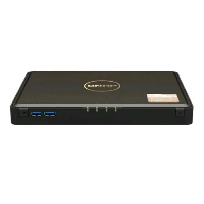 QNAP TBS-464 NAS Chassis Desktop Celeron Quad-Core 2GHz RAM 8GB-4 Slot SSD M.2-2XRJ-45-S.o. Qnap Turbo System Black