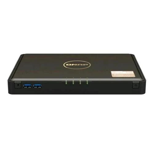 QNAP TBS-464 NAS Chassis Desktop Celeron Quad-Core 2GHz RAM 8GB-4 Slot SSD M.2-2XRJ-45-S.o. Qnap Turbo System Black