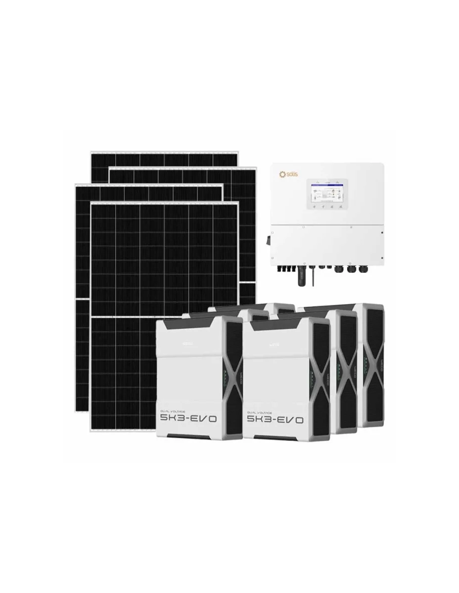 Kit fotovoltaico trifase 12740W inverter 12kW batteria al litio 31.32kWh Weco EVO 5k3