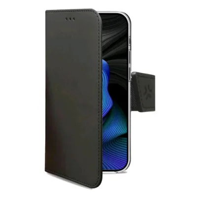 Celly Samsung Galaxy S23 Fe Custodia in Similpelle con Flip Magnetico Taschine Portadocumenti Funzione Stand Integrata Black
