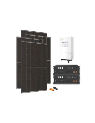 Kit fotovoltaico monofase 5400W inverter Solis 5kW batteria al litio 9.6kWh Pylontech US5000