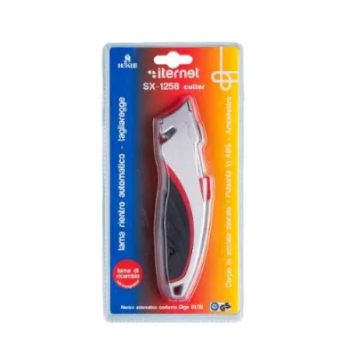 Artiglio SX-1258 Cutter in Metallo Lama Trapezoidale e Tagliaregge Nero Grigio